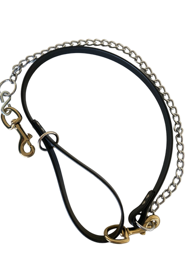 Leather/chain 1 dog Tree Lead