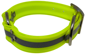 1 1/2" wide 21” long Dayglo reflective collar