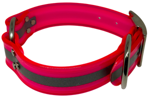 1 1/2" wide 21” long Dayglo reflective collar