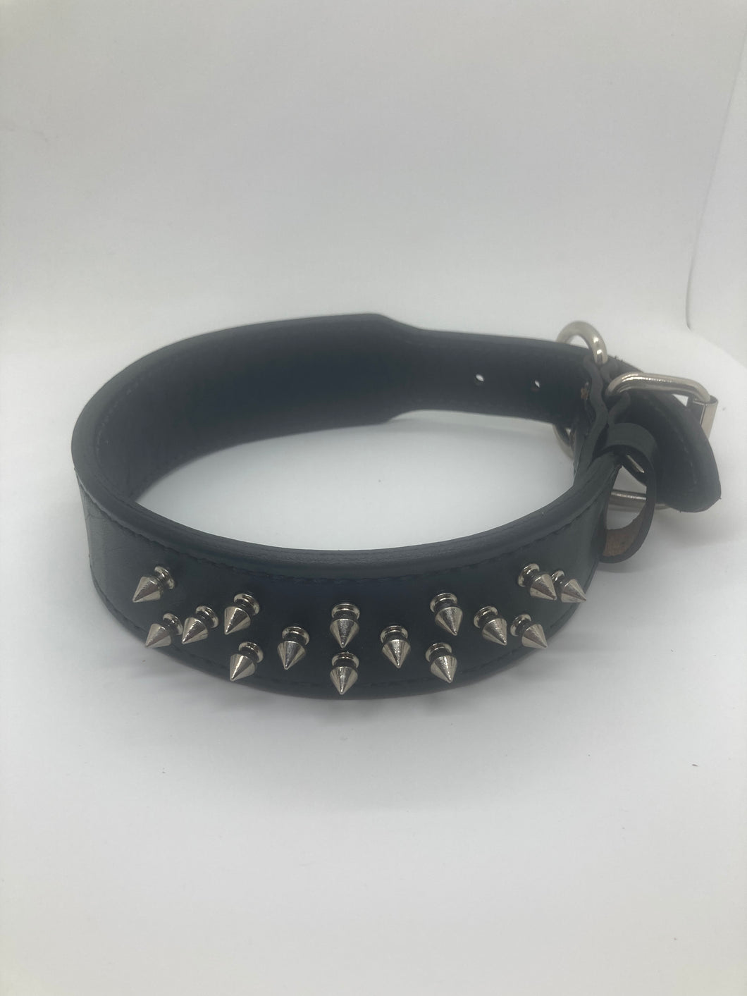 20” leather spiked collar