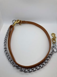 Leather/chain 1 dog Tree Lead